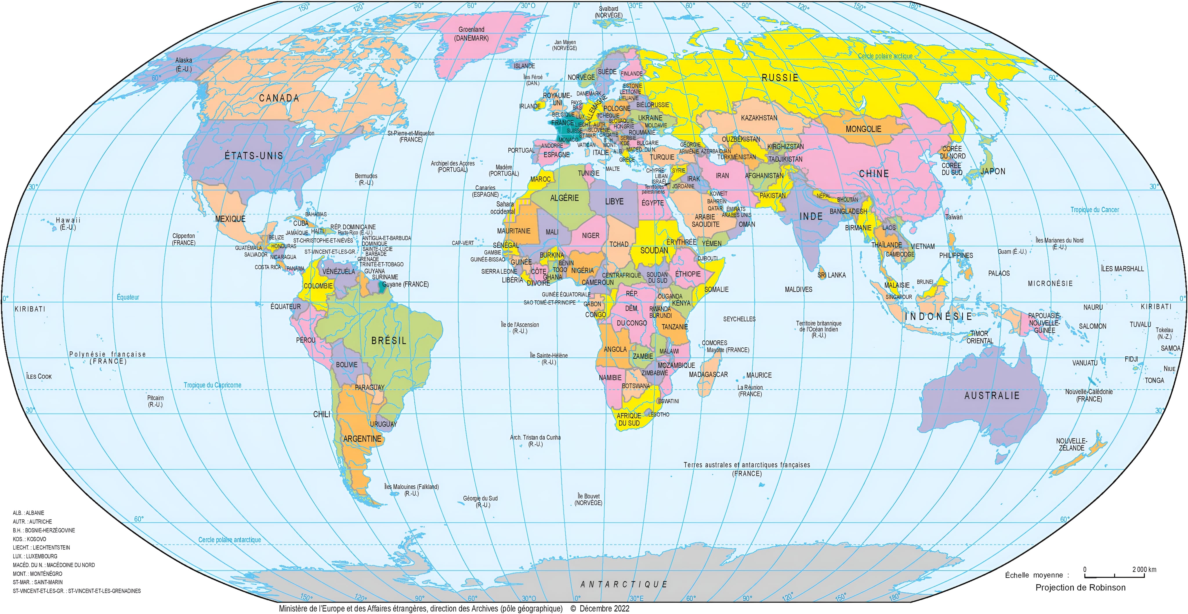 Carte du monde 2023